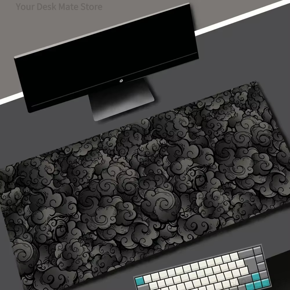 Pc Gaming Cloud - แผ่นรองเมาส์สำหรับเล่นเกมลายเมฆสีดำกันน้ำกันลื่นแผ่นรองโต๊ะขนาดใหญ่สำหรับพีซี