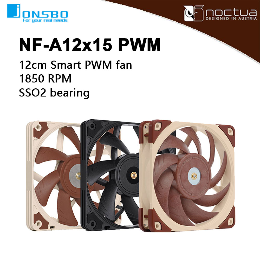 Pc Case Fan - Noctua NF-A12x15 PWM chromax. สีดำ Swap