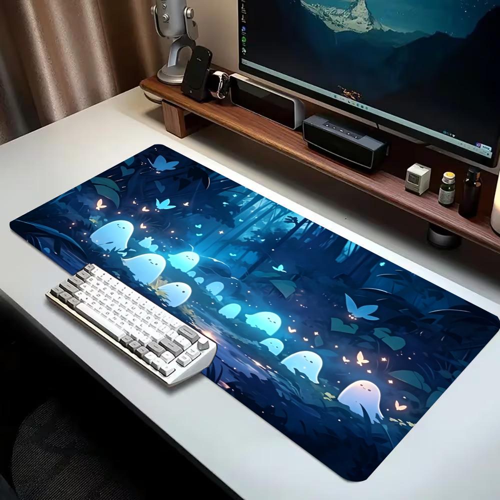 Anti-Ghosting Keyboard - แผ่นรองเมาส์ลายป่าผีสิงน่ารัก ขนาดใหญ่ พร้อมฐานยางกันลื่น ขอบเย็บอย่างดี เหมาะสำหรับเกมเมอร์