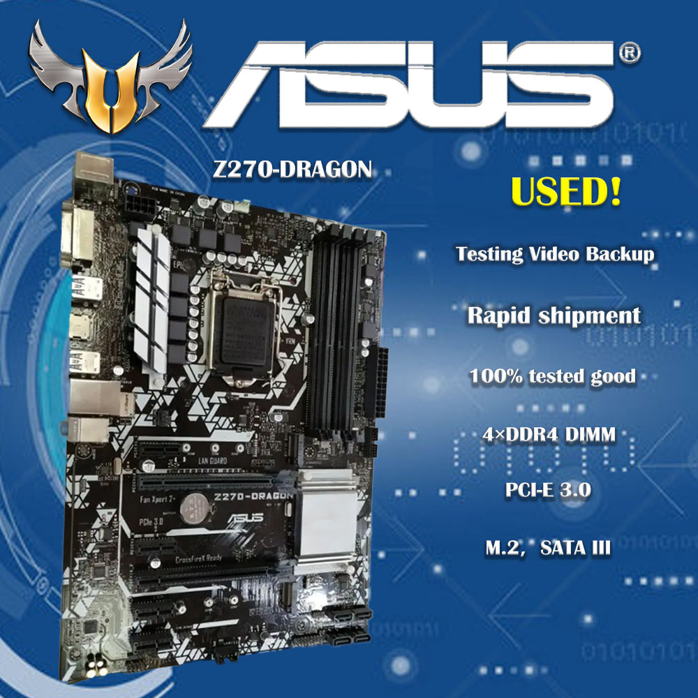 Pc Gaming Intel Core I7 - เมนบอร์ดสําหรับ Asus PRIME Z270-DRAGON เดิมเดสก์ท็อป Intel