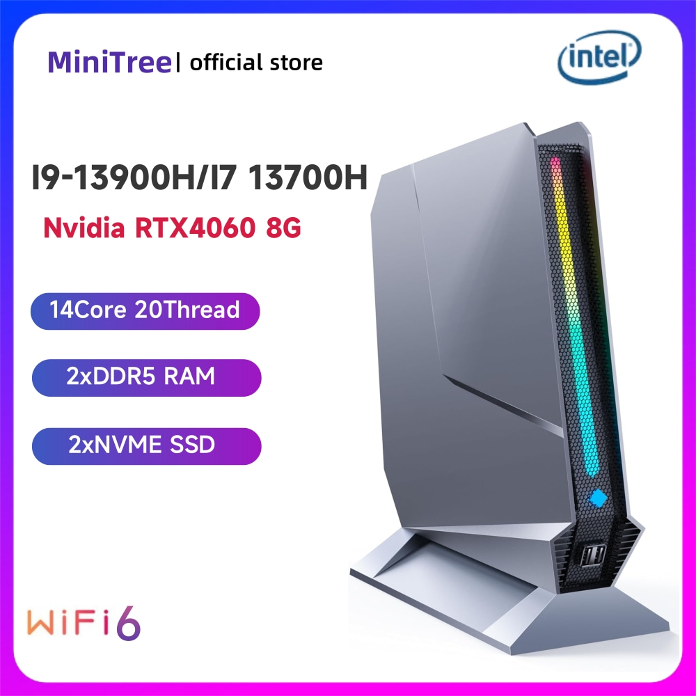 Pc Gaming I5 - คอมพิวเตอร์ตั้งโต๊ะขนาดเล็กสำหรับเล่นเกมส์ ซีพียู Core i9-13900H การ์ดจอ Nvidia