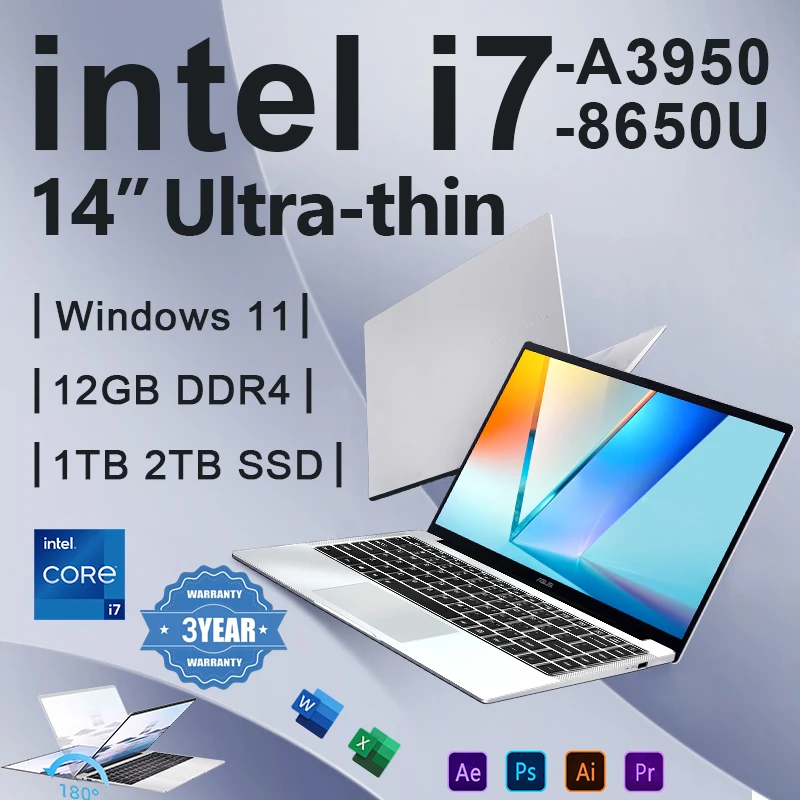 Pc Gaming Intel Core I7 - แล็ปท็อปสำนักงานปี 2026 ระบบปฏิบัติการ Windows 11 Pro