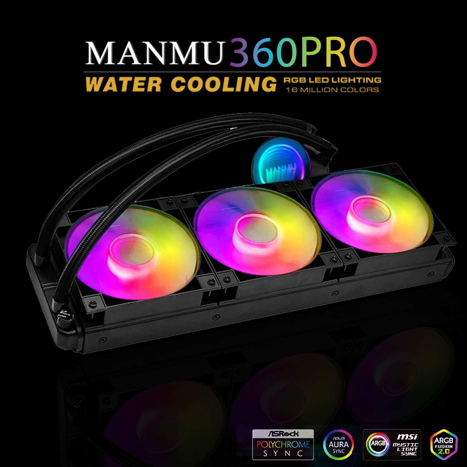 Pc Water Cooling - MANMU ชุดระบายความร้อนด้วยน้ำสำหรับซีพียูขนาด 360 มม. รองรับซีพียู AM4