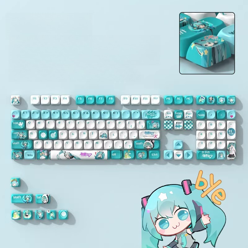 Pc Gaming Hatsune Miku - คีย์แคปอะนิเมะลายคาวาอี้ ฮัตสึเนะ มิคุ ฟิกเกอร์ MOA ความสูง