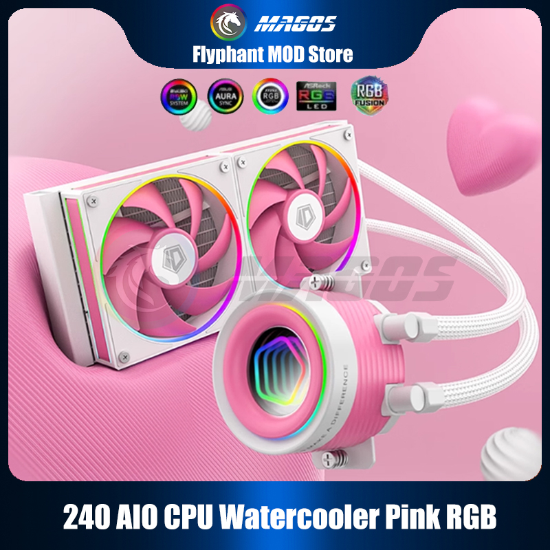 Pc Water Cooling - 240 AIO CPU Watercooler สีชมพู RGB