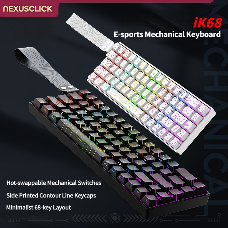 NexusClick iK68 คีย์บอร์ดกลไกข - Anti-Ghosting Keyboard บทวิจารณ์และราคา