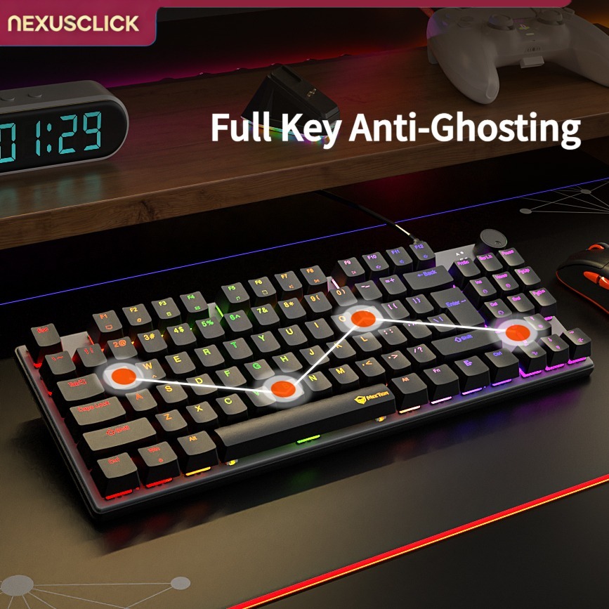 คีย์บอร์ดกลไก NexusClick 88 คี - Anti-Ghosting Keyboard บทวิจารณ์และราคา