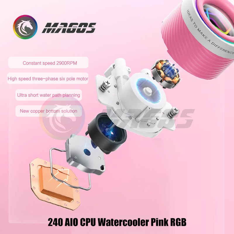 240 AIO CPU Watercooler สีชมพู - Pc Water Cooling บทวิจารณ์และราคา